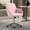 Baby Pink + silvery, variant on Adjustable Ergonomic Office Chair, 360° Swivel Desk Chair with Stable Heavy Duty Base, Comfy Memory Foam Seat & Backrest for Home Bedroom Office Long Sitting