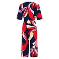 thumbnail image 2 of TaTaai Womens Summer Jumpsuit Short Sleeve V Neck Back Zipper Side Pocket Bohemian Print Solid Soft Breathable Casual Romper Gift, 2 of 5