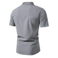 thumbnail image 3 of Maean Men Dressy Shirts Short Sleeve Button down Solid Color Summer Tshirts Business Causal Regular Tee, 3 of 3