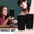 thumbnail image 5 of Black Leopard Print Tumbler - 20 Oz Stainless Steel Insulated Tumblers - Birthday Gifts for Dad,Men, 5 of 6