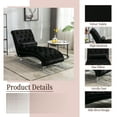 thumbnail image 4 of Newest Elegant Chaise Lounge, Button-Tufted Velvet with S-Shaped Back and Clear Acrylic Legs,Black, 4 of 13
