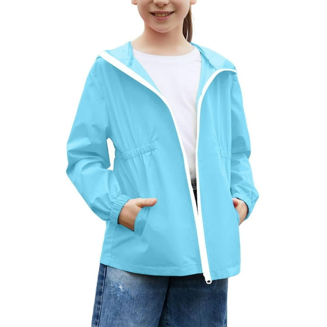 Imperméable pour Filles, Manteau de Pluie pour Enfants, Imperméable pour l'École et les Activités Extérieures