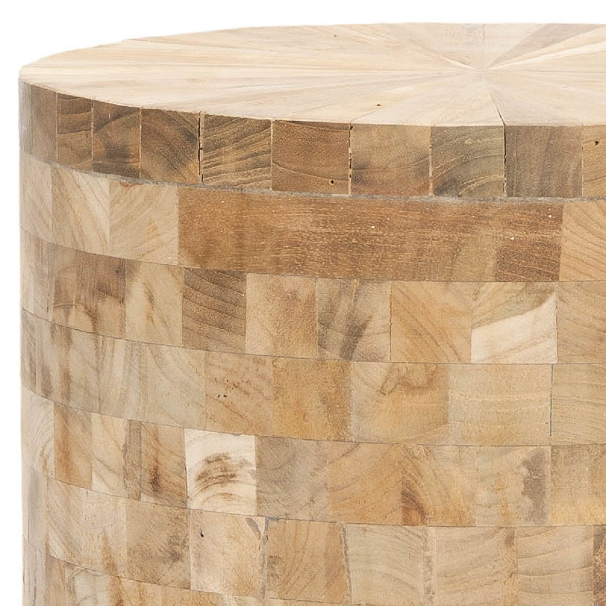 SAFAVIEH Tioga Nautical Bohemian Teak Oak Round Stool /Table, Light Maple