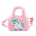 thumbnail image 3 of Plush Unicorn Tote Bag Plush Crossbody School Handbags Rainbow Fluffy Fuzzy Unicorn Purse Bag for Kids Gift, 3 of 5