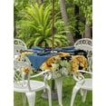 thumbnail image 3 of Outdoor Tablecloth with Umbrella Hole for Patio/Picnic/Party/Camping, Black Sunflower Waterproof Table Cloth Round Cover Washable, Summer Eucalyptus Botanical Floral (Dia 54"), 3 of 8