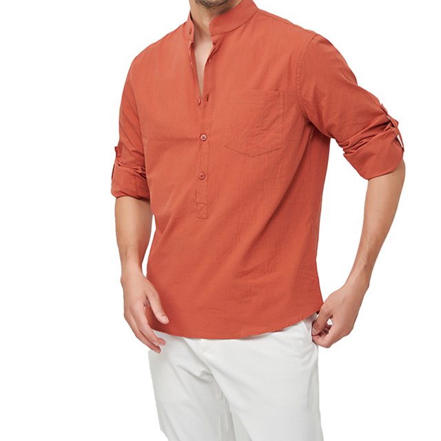 Fjuchai Mens Shirts Spring Fall Shirts Long Sleeves Button Down Shirts Summer Beach Casual Regular Fit Shirt Tops S-3XL