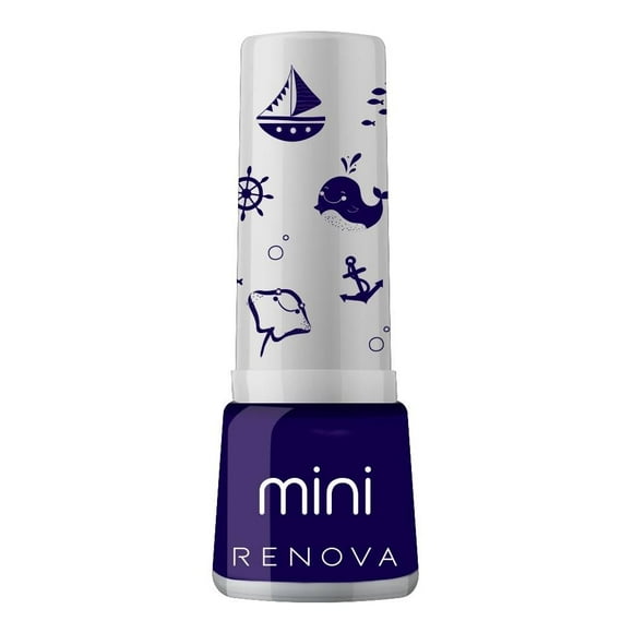 Esmalte para uñas Renova mini Alluka azul rey 7.7 ml