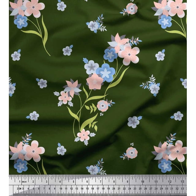 Soimoi Black Rayon Fabric Diamond Geometric Decor Fabric Printed Yard 42 Inch Wide