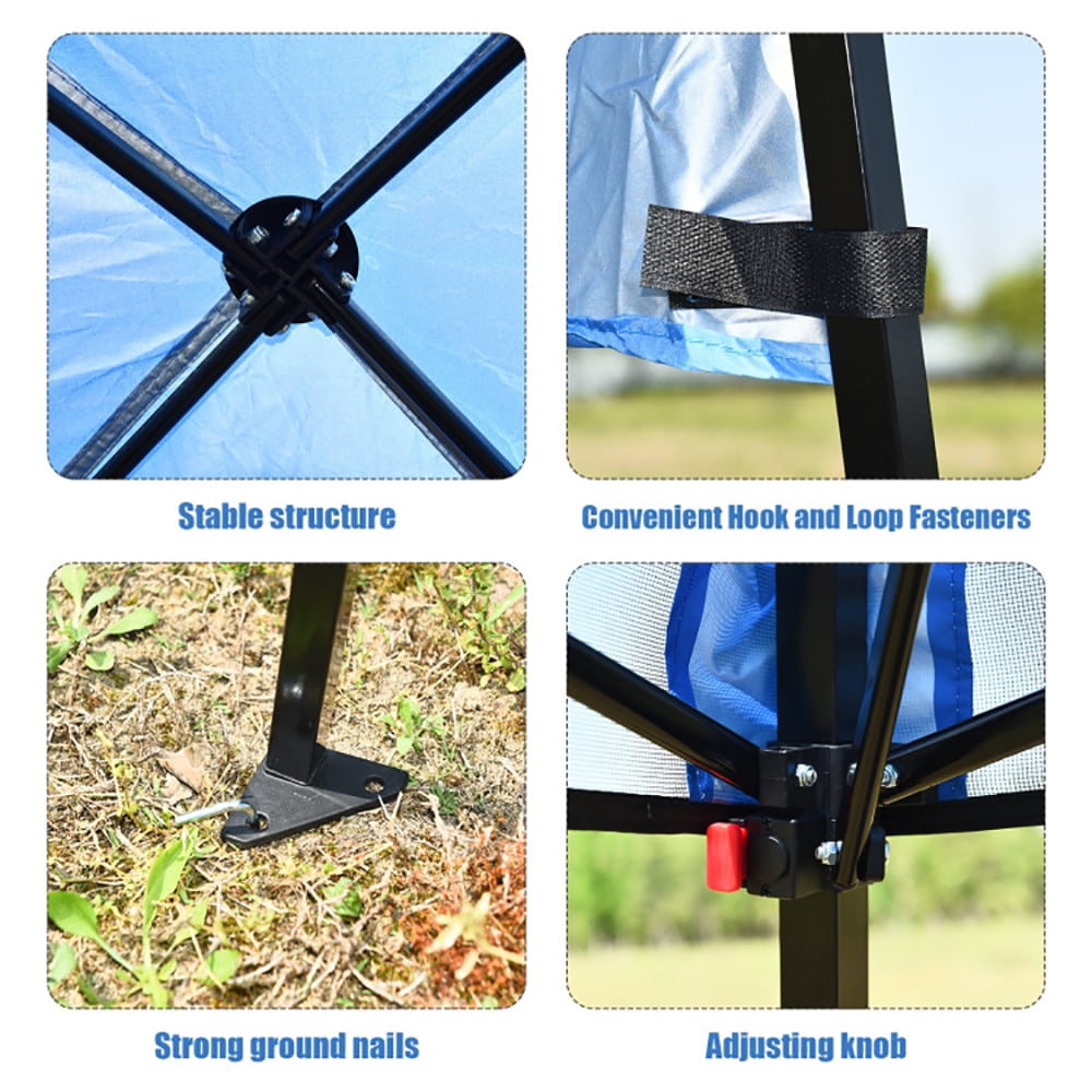 Aimee Lii 7 x 7 Feet Sland Adjustable Portable Canopy Tent with Backpack, Gazebo Tent for Party Wedding BBQ Events, Blue Aimee Lii 7 x 7 Feet Sland Adjustable Portable Canopy Tent with Backpack, Gazebo Tent for Party Wedding BBQ Events, Blue