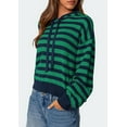 thumbnail image 4 of PRETTYGARDEN Womens Striped Sweaters Fall Pullover Hoodies Y2K Casual Long Sleeve Tops Winter Fashion Clothing, 4 of 8
