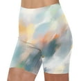 thumbnail image 2 of Tie Dye High Waisted Scrunch Shorts Women Stretch Tummy Control Yoga Biker with Elastic Waist Athletic Workout Shorts, 2 of 5