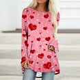 thumbnail image 1 of Aqestyerly T-Shirt à Imprimé de la Saint-Valentin pour Femme, Manches Longues, Blouse à Col Rond, Hauts Décontractés, 1 of 4