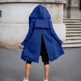 thumbnail image 4 of DHFJKG Womens Zip Up Long Hoodies Solid Color Mid-Length Hooded Jacket With Pockets Winter Leisure Coat, 4 of 6