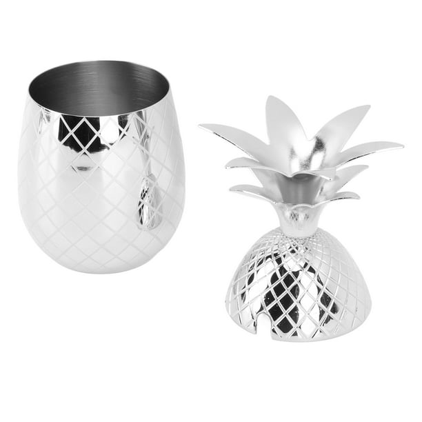 AQXREIGHT Taza De Piña Con Tapa Vasos De Acero Inoxidable De 500 Ml Reutilizables Fácil De Limpiar Vaso Versátil Para Bar Fiesta Decoraciones De Fiesta Hawaiana Tazas De Frutas