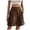 Brown, variant on Women Summer Solid Color Loose Breathable Semi Elastic Waist Casual High Waist Wide Leg Shorts Water Shorts Women Women Shorts Pack 3xl Shorts for Women Athletic Womens Short Sleeve Tunic
