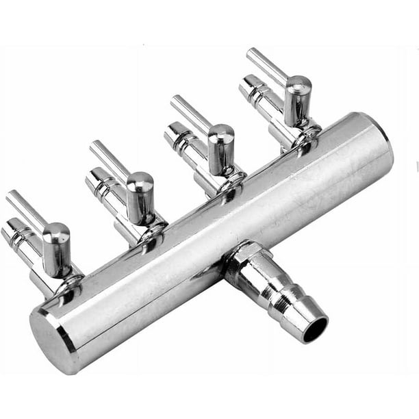 Divisor de flujo de aire de oxígeno para acuario de 4 vías Divisor de flujo de aire para acuario Válvula de control de aire para tanque de peces Distribuidor de control de acuario Manguera de acuario