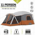 thumbnail image 3 of CORE 11 Person Family Cabin Tent with Screen Room (Orange), 3 of 5
