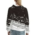 thumbnail image 7 of Sikiie Piano Keys With Musical Notes Women's Casual Hoodies Long Sleeve Lightweight Pullover Tops Loose Sweatshirt-XX-Large, 7 of 7