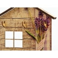thumbnail image 2 of Krea-Wood house shaped key holder, lavender design, birch wood, 2 of 3
