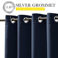 thumbnail image 4 of NICETOWN Outdoor Curtains Top & Bottom Grommet & Back Tab for Patio Waterproof, 2 Panels, Windproof Privacy Outdoor Dividers for Valley with Fixed Rope, Navy Blue, W52 x L108, 4 of 9