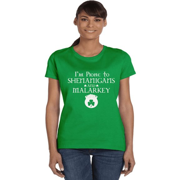 Womens St Patricks Day Clothes Funny T-shirt Green Graphic Tees
