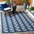 thumbnail image 2 of SAFAVIEH Courtyard Tranter Fishes Indoor/Outdoor Area Rug, Navy/Beige, 2' x 3'7", 2 of 7