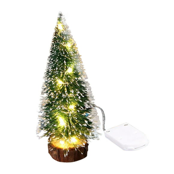 Tuscom 0.98Ft Mini Christmas Tree Dessus de Table Artificiels Arbres de Noël, Table de Noël Arbre, Petit Pin de Noël avec des Lumières de Chaîne LED Meilleures Décorations de Noël DIY Bonne Année