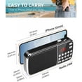thumbnail image 2 of PRUNUS J-189 Bluetooth Portable AM/FM Radio, Black, 2 of 5