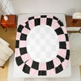 thumbnail image 5 of jejeloiu Pink Black Buffalo Bed Sheets,Modern Abstract Geometric King Sheets,Classic Checkered Sheet Set For Boys Kids,Luxury Bedroom Decor,4-Piece, 5 of 7