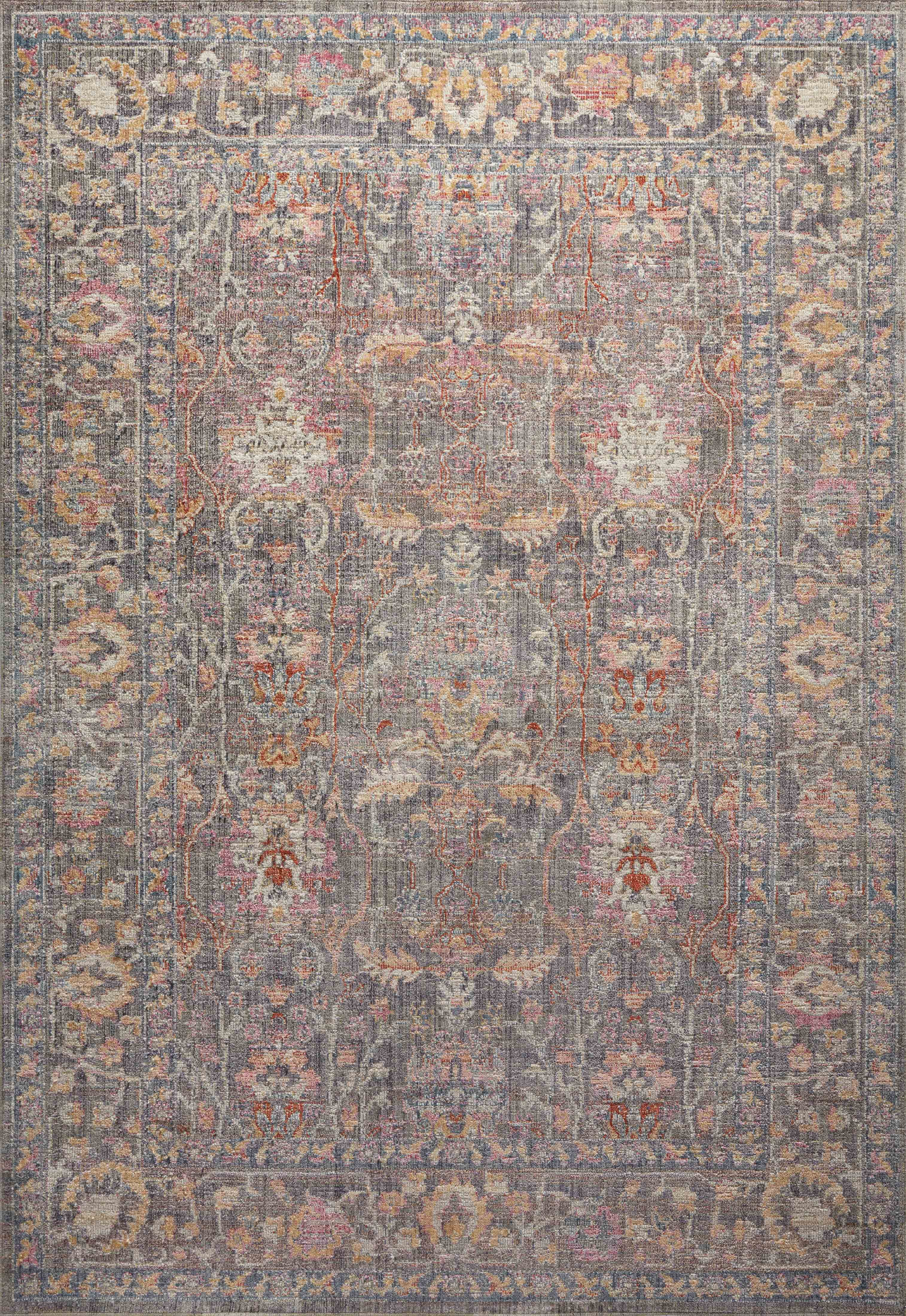 Chris Loves Julia x Loloi Rosemarie Stone/Multi 3'-2" x 3'-2" Round Area Rug