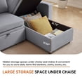 thumbnail image 3 of Soscana Sectional Sofa with Reversible Storage Chaise,Sleeper Sofa Couch Pull Out Bed 2 in 1,3 Seat L Shaped Sectionals with Side Pockets for Living Room Apartment Office Studio,Light Gray, 3 of 7