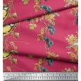 thumbnail image 3 of Soimoi Pink Heavy Canvas Fabric Black Berry & Yellow Sparrow Bird Print Fabric by the Yard 58 Inch Wide, 3 of 3