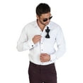 thumbnail image 4 of AZAR MAN Slim Fit Lay Down White French Cuff Tuxedo Dress Shirt Combo, 4 of 7