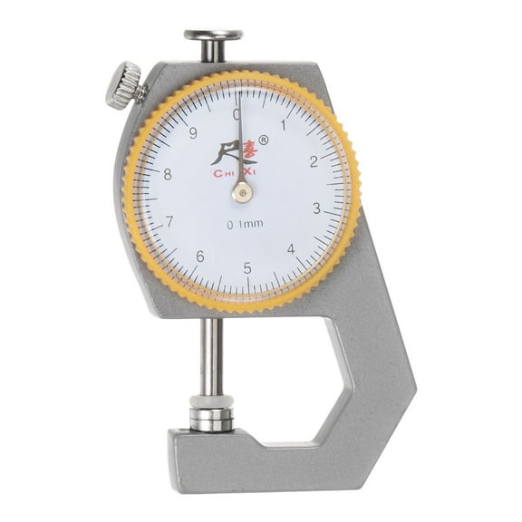 Dial Thickness Gauge 0-10mm | 0.01mm Mechanical Thickness Tester Gauge Flat Head for Leather, Paper, Metal