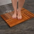 thumbnail image 4 of Utoplike Teak Wood Bath Mat, Wooden Shower Mat for Bathroom, 24 x 16 inch Non Slip Wood Floor Sturdy Mat for Inside Shower Luxury Spa Home or Outdoor, 4 of 7