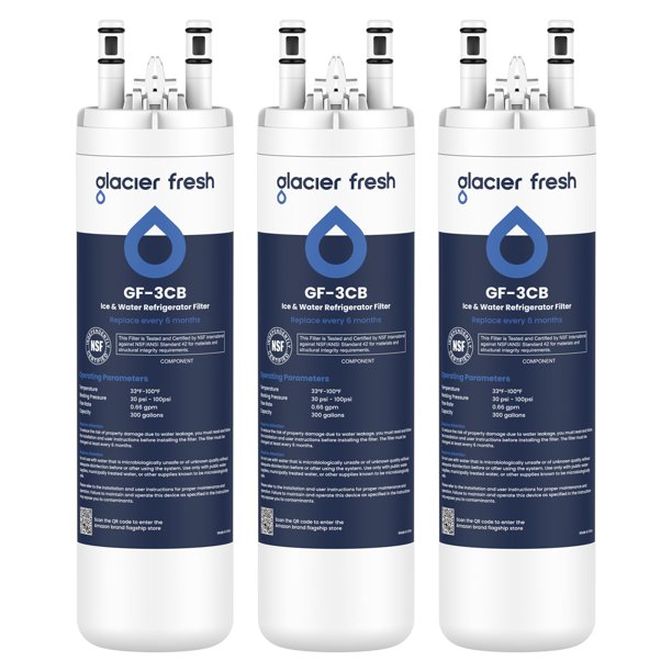 Filtro de agua Glacier Fresh WF3CB para refrigerador, paquete de 3