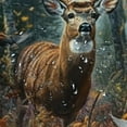 thumbnail image 5 of Autua Deer Forest Birds Shower Curtain for Chic Modern Bathroom Decor with Hooks 36"x72, 5 of 7
