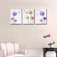 thumbnail image 7 of HFDF Dandelion and Butterfly purple flowers Canvas Prints Wall Art Paintings Abstract Wall Artworks Pictures for Living Room Decoration,/piece, 3 Panels Home Wall decor posters 12x18inch Framed, 7 of 7