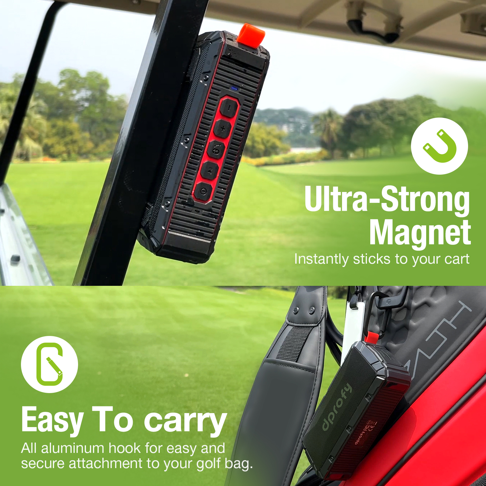 Dprofy Pro Portable Magnetic Bluetooth Golf Speaker Wireless