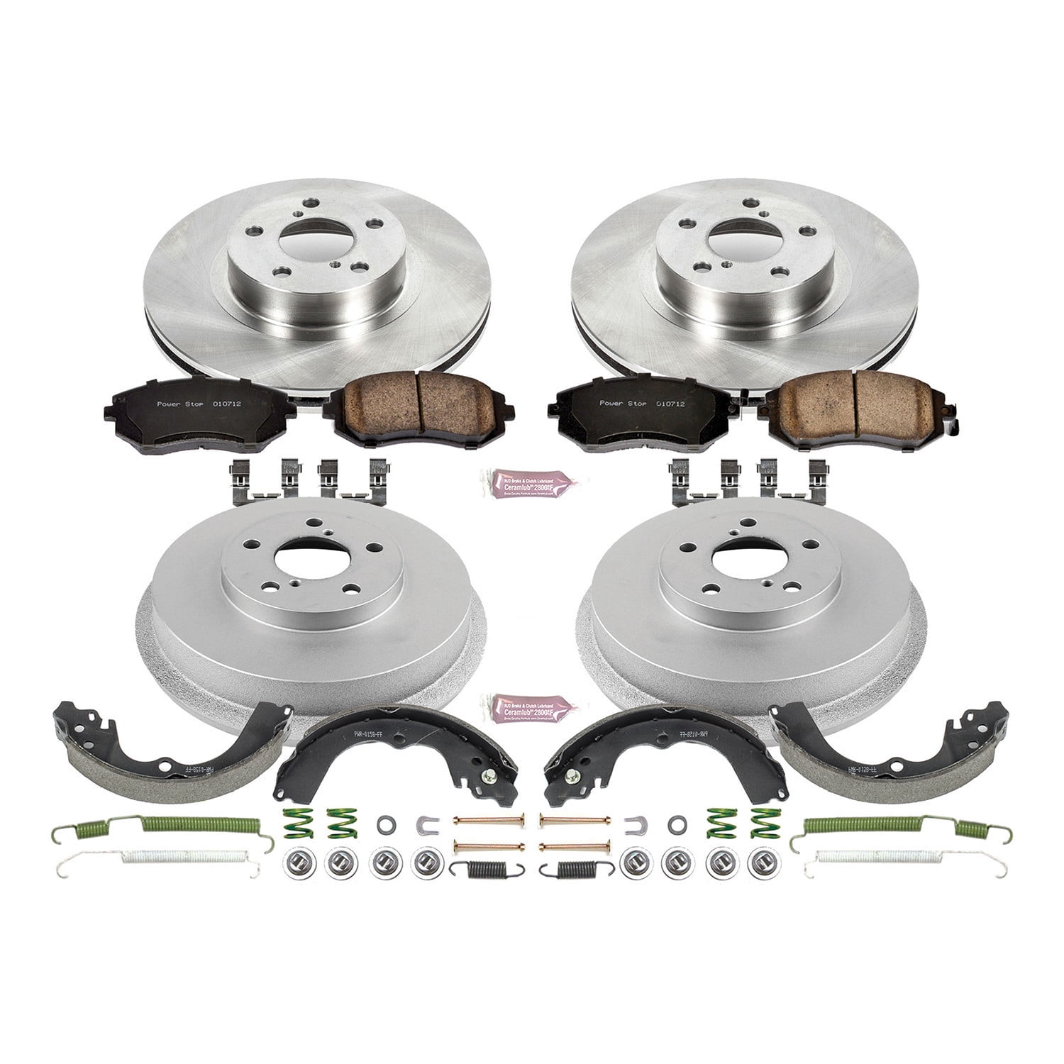 Power Stop Front and Rear Stock Replacement Drum and Shoe Kit KOE15141DK