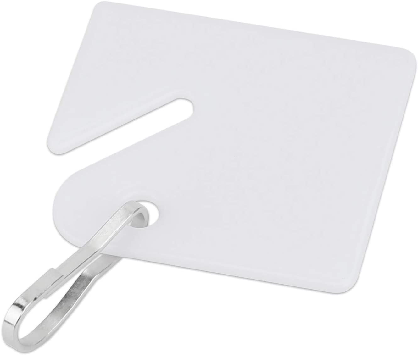 Pawfly Slotted Rack Key Tags with Snap Hook, White, Pack of 50 ...