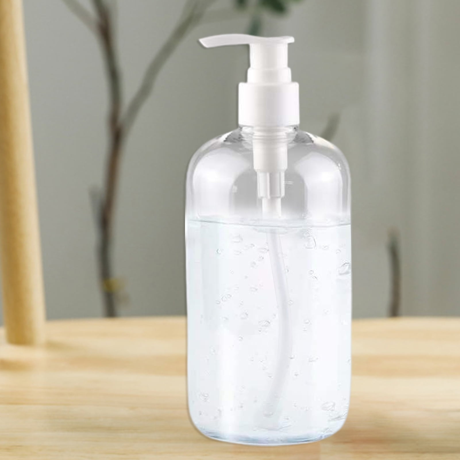 ievspot 4PCS Clear Hand Soap Dispenser Bottle for Liquid Lotion Shampoo Detergent, 500ml Plastic Refillable Press Bottles for Hotel Kitchen Bathroom Home