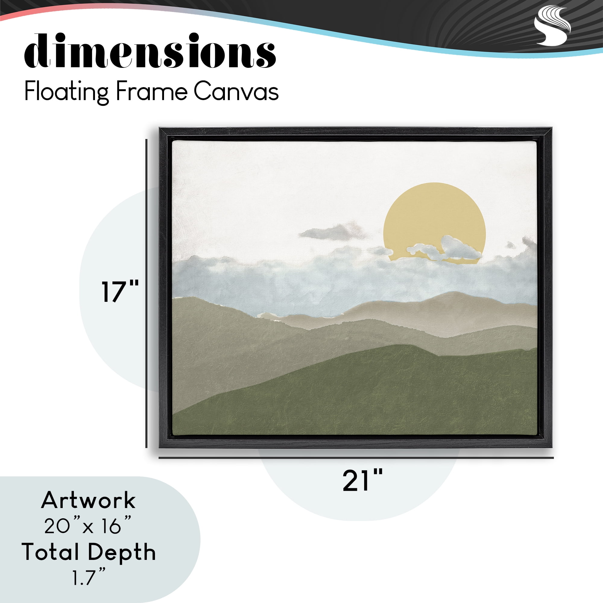 Stupell Industries Earthen Dreams Sunrise Black Framed Floater Canvas Wall Art, design by Elizabeth Medley