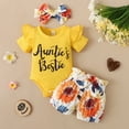 thumbnail image 3 of 3PCS Newborn Infant Baby Girl Clothes Romper Jumpsuit Flower Pants Headband Set Cute Outfit, 3 of 11