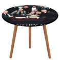 thumbnail image 1 of 12 hombres en pugna-theme Fitted Round Tablecloths Elastic Edged Table Covers Waterproof Table Cloth for Kitchen Holiday Party Tables Decor 120cm, 1 of 6