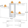 thumbnail image 3 of Homieasy 96'' Hanging Closet System, 8FT Closet Organizer System with Hanging Rod, Walk In Mounted Closet System, Built-In Clothes Garment Rack with 3 Shelving Towers(Can Be Cut To Fit), White, 3 of 6