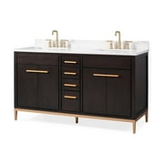 Tennant Brand 60 Modern Espresso/Wenge Bathroom Vanity with White Quartz Top