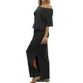 thumbnail image 5 of Diufon Maxi Dresses for Women One Shoulder Short Sleeve Dress Elastic Waist Dress with Pockets, 5 of 7