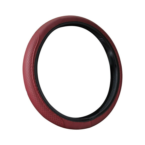 uvwlwu Car Steering Wheel Cover Universal Microfiber PU Leather Elastic 15 Inch Stitching Color Anti Steering Wheel Protector Car Interior Protection Accessories For Men Women Black(F)