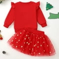 thumbnail image 6 of Kogui Baby Christmas Outfit Dress Toddler Girl Clothes Long Sleeve Print Tops and Pants 2PC Little Girl Winter Outfits 2t 3t (Red,2-3 Years), 6 of 7